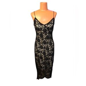 Laundry By Shelli Segal Black Lace Midi Dress